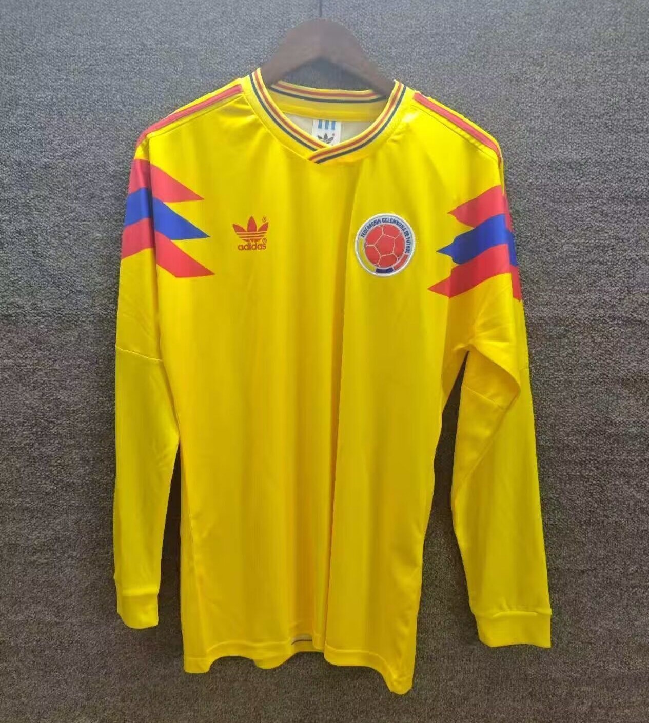 AAA Quality Colombia 1990 World Cup Home Long Soccer Jersey